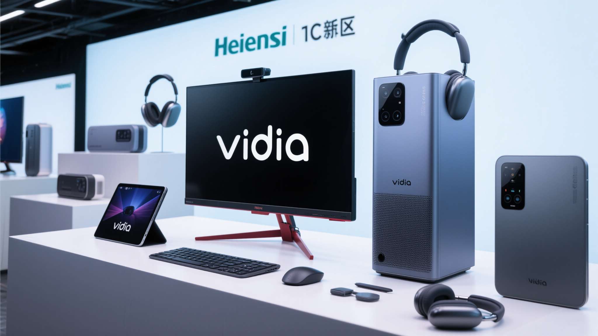 RGB-Mini LED显示器与智能投影领衔,海信&Vidda六大3C潮品重磅发布 除上述两款核心产品外,海信与Vidda此次还发布了显示器、平板、耳机及周边配件等